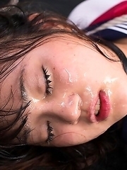 Schoolgirl Erena Yamamoto gets tied up and fed hard dick.